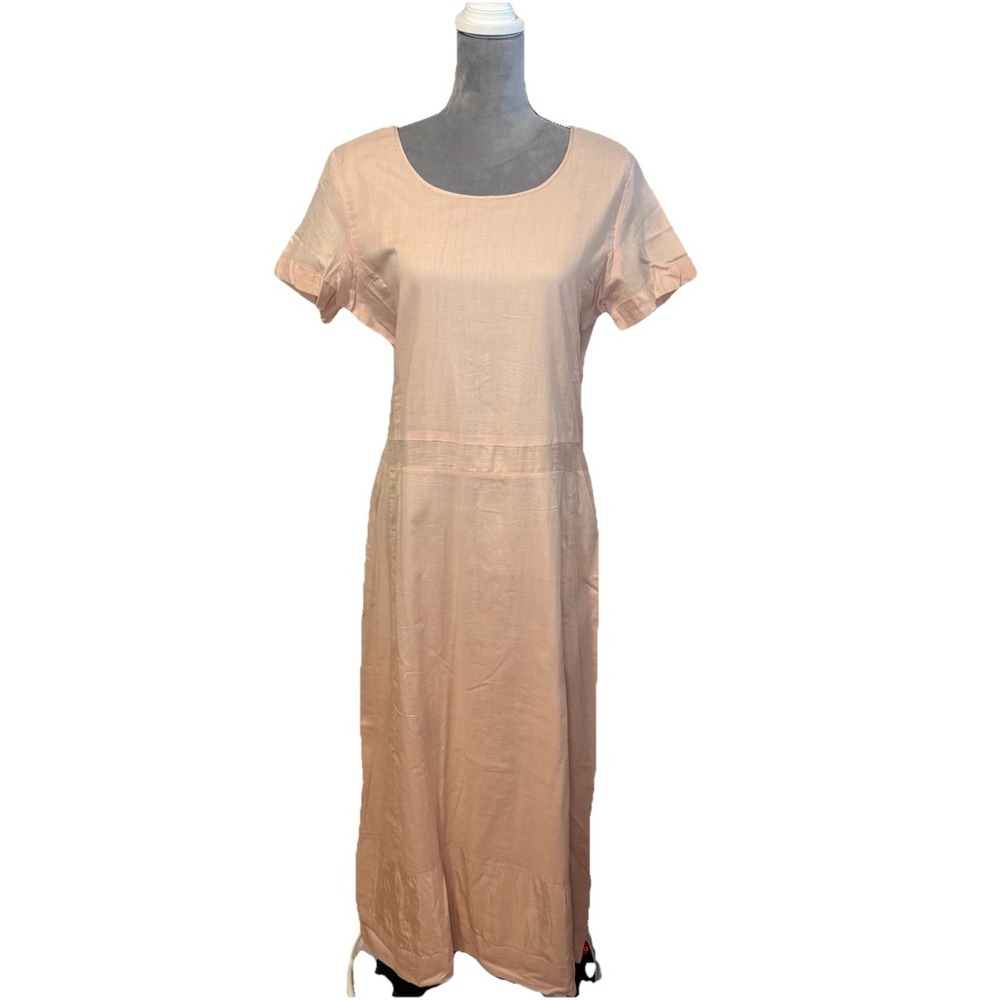 Clifford & Willis 90s Blush Pink Midi Shirt Shift Dress‎ Size 12 Short Sleeve